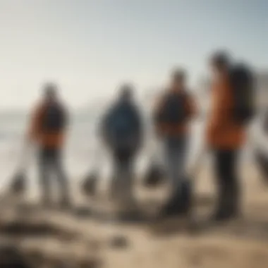 Community volunteers participating in beach cleanup