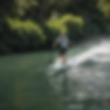 Paddleboarder showcasing an ollie technique