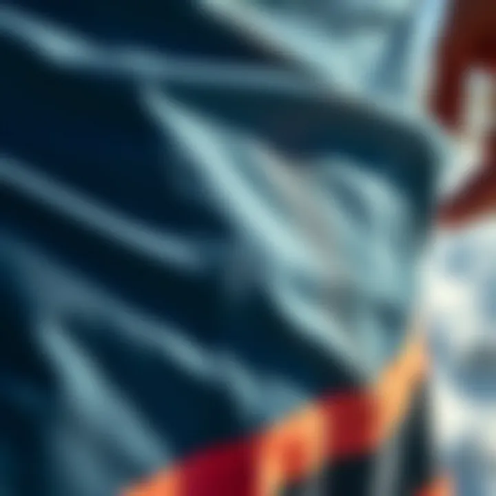 Close-up of advanced fabric technology used in board shorts