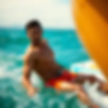 Man enjoying water sports while wearing board shorts