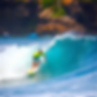An experienced surfer riding a wave at Uluwatu beach