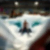 Overview of a Flowrider machine in action at a watersport facility