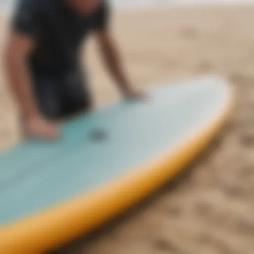 Surfboard being packed for shipping