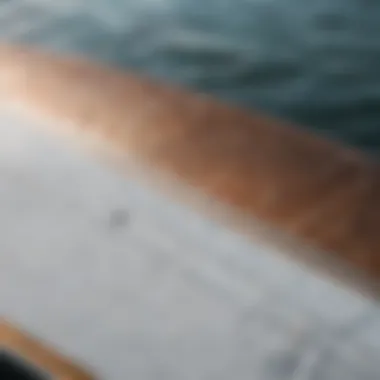 A close-up of a high-quality foil surfboard showcasing its sleek design and construction.