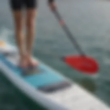 Illustration of paddle length measurement for SUP