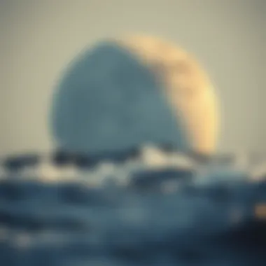 Tides influenced by the moon's gravitational pull