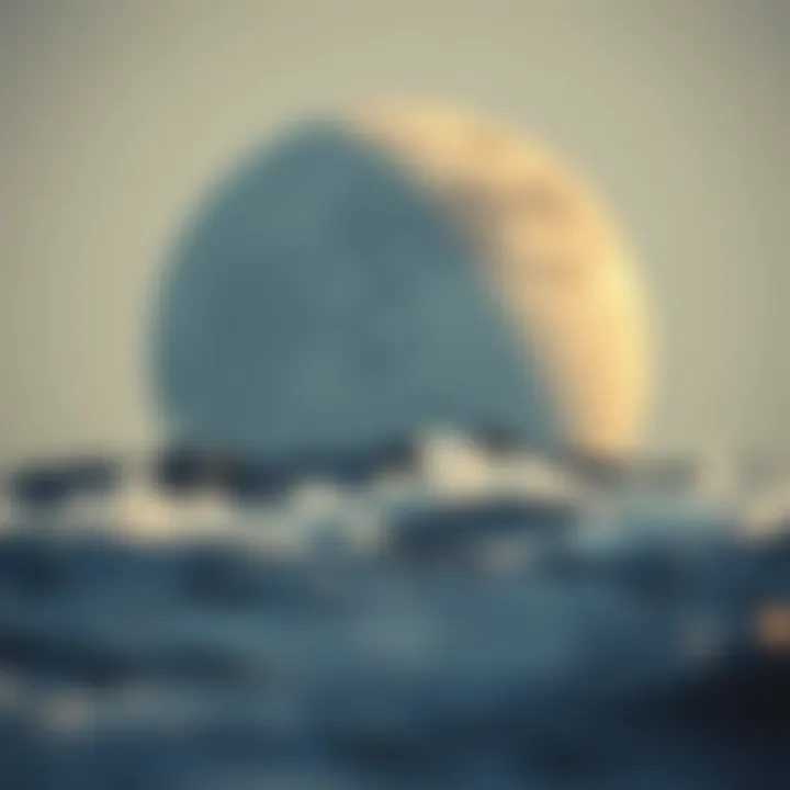 Tides influenced by the moon's gravitational pull