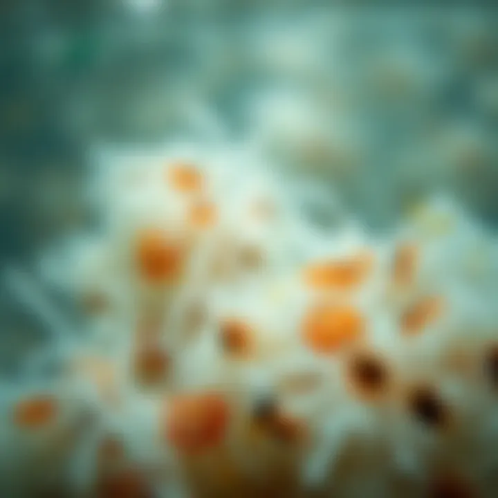 Detail of Plastic Particles and Their Impact on Marine Life Close-up of plastic debris in ocean water