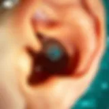 Illustration depicting water entering the ear canal