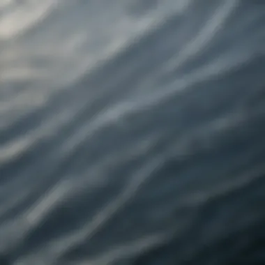 A visual representation of wind patterns over a water body