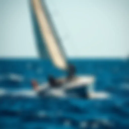 Sailboat navigating wind direction