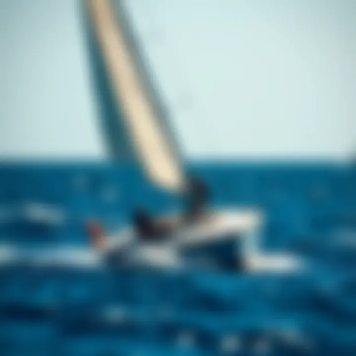 Sailboat navigating wind direction