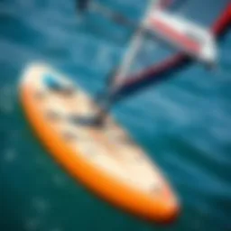 Detailed anatomy of a windsurf board highlighting key components