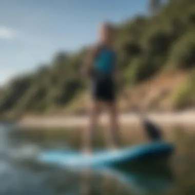 User enjoying an electric stand up paddleboard