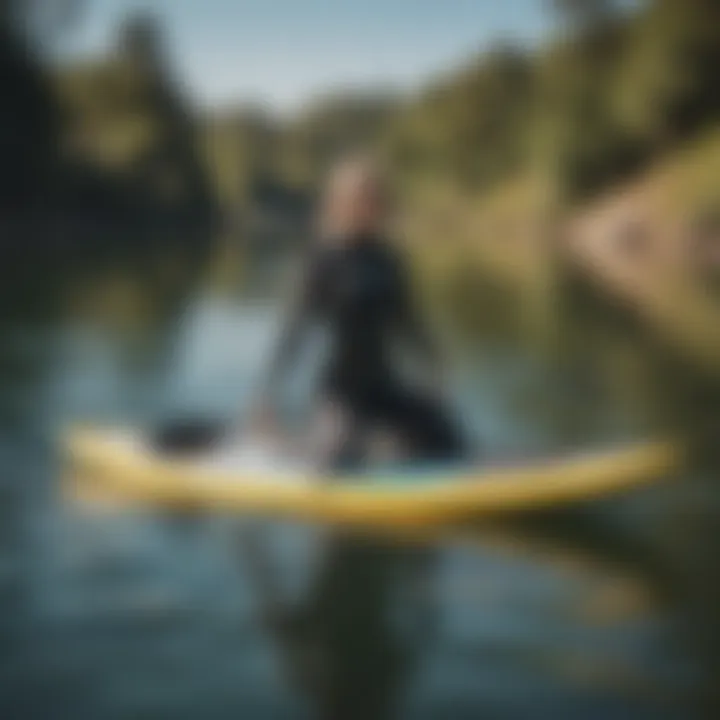 Paddleboarder enjoying a sunny day in the Volt wetsuit