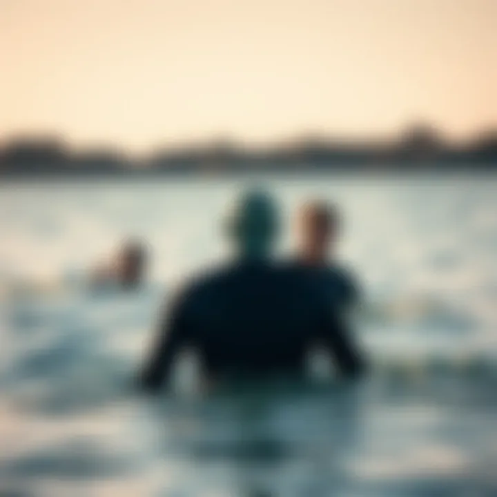Wetsuits in Action: Enhancing Aquatic Experiences A picturesque aquatic scene highlighting users in wetsuits
